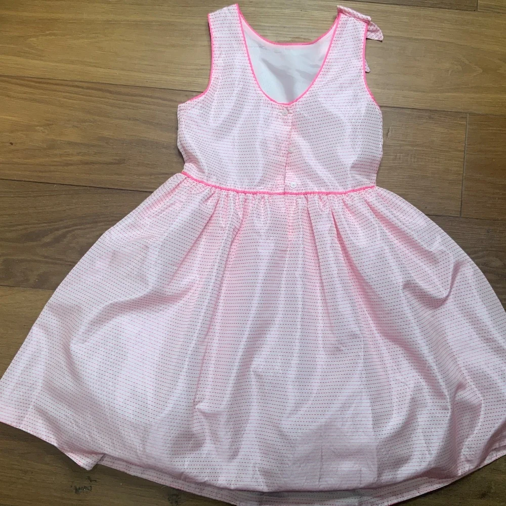 Janie and Jack Pink and White Party Dress w/ Bow Size 10.